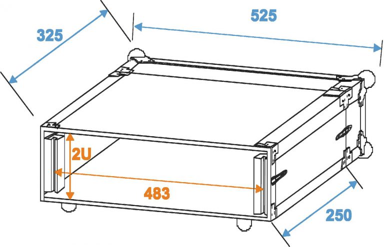 ROADINGER Effect Rack CO DD, 2U, 24cm deep, black