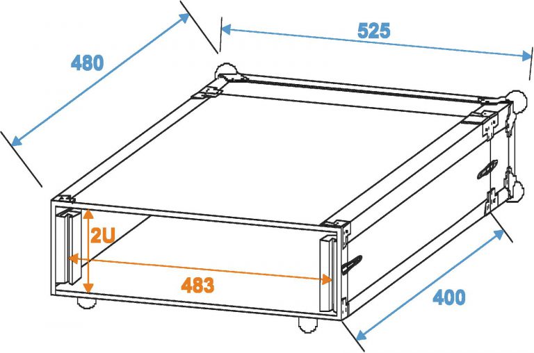 ROADINGER Effect Rack CO DD, 2U, 40cm deep, black