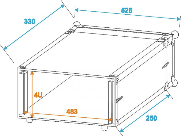 ROADINGER Effect Rack CO DD, 4U, 24cm deep, black