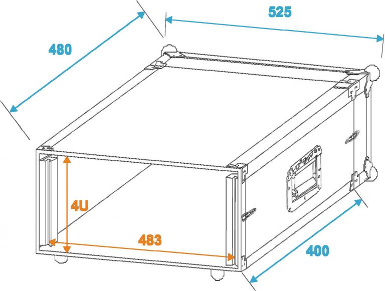 ROADINGER Effect Rack CO DD, 4U, 38cm deep, black