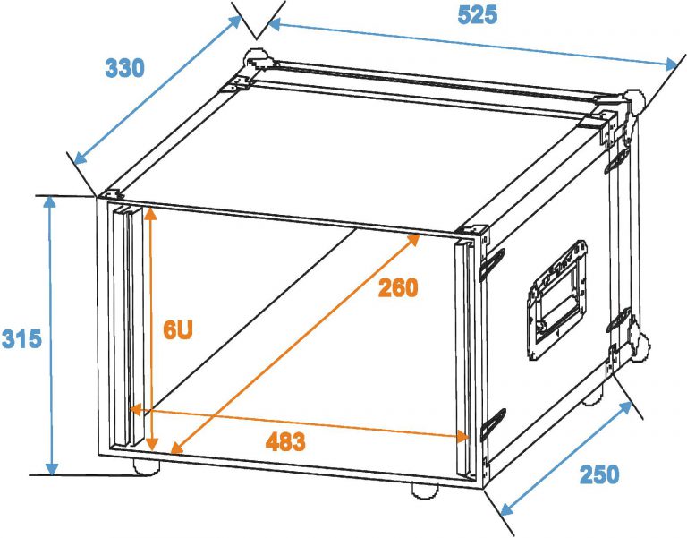 ROADINGER Effect Rack CO DD, 6U, 24cm deep, black