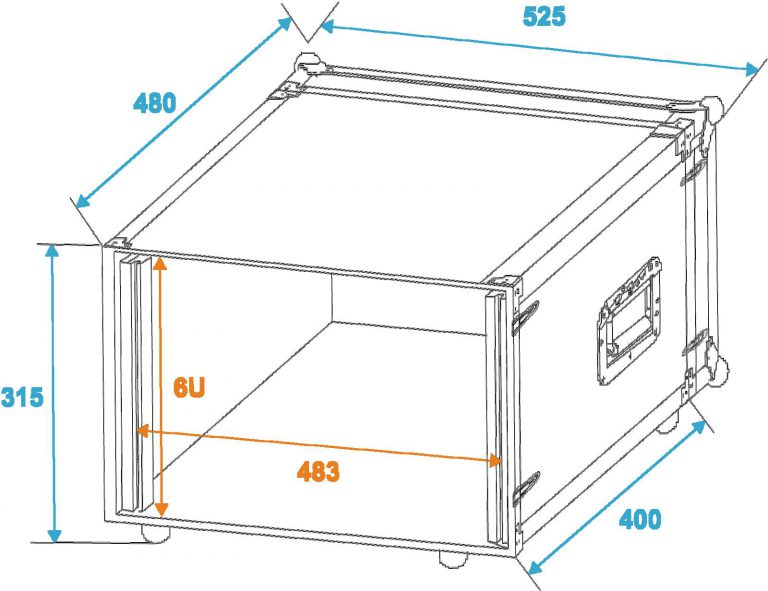 ROADINGER Effect Rack CO DD, 6U, 38cm deep, black