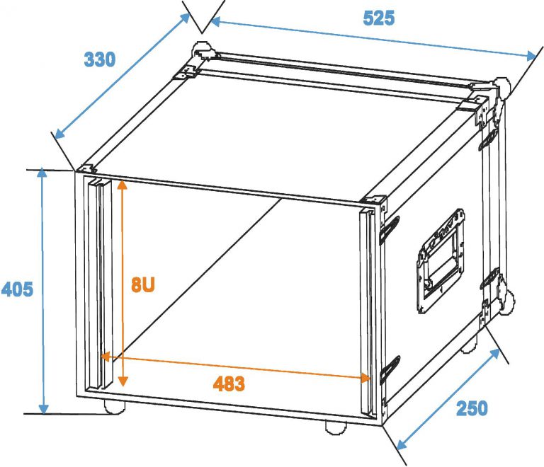 ROADINGER Effect Rack CO DD, 8U, 24cm deep, black