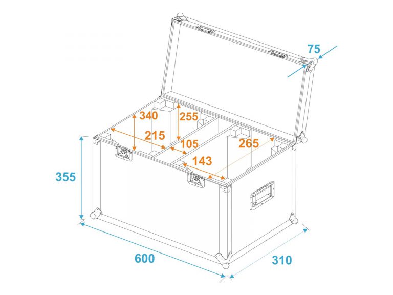 ROADINGER Flightcase 2x LED MFX-3