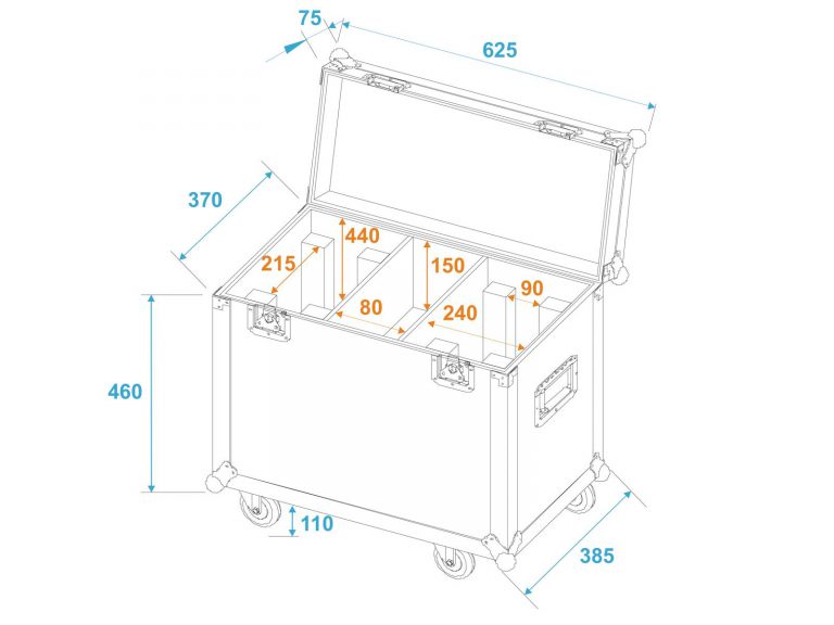 ROADINGER Flightcase 2x TMH-X12