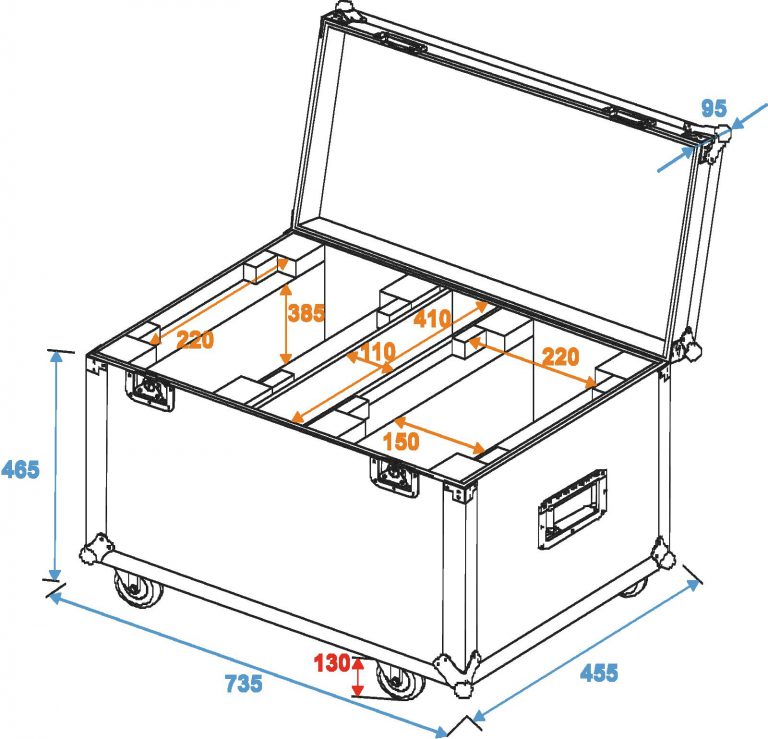 ROADINGER Flightcase 2x TMH-X25