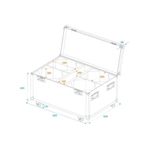 ROADINGER Flightcase 4x LED THA-100F/THA-120PC with wheels