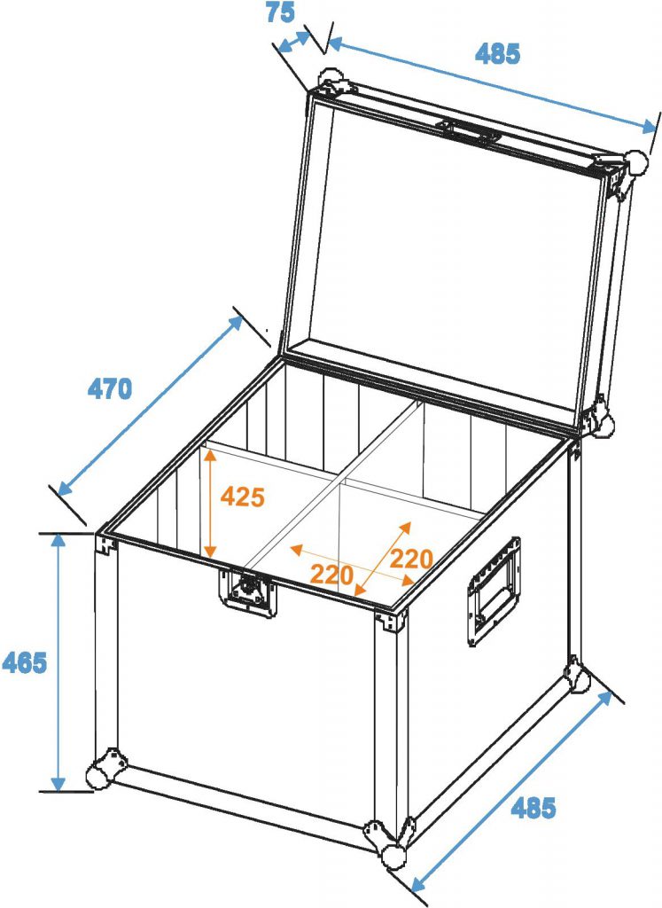 ROADINGER Flightcase 4x PAR-56 Spot long Clamp