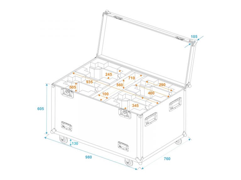 ROADINGER Flightcase 4x PLB-280