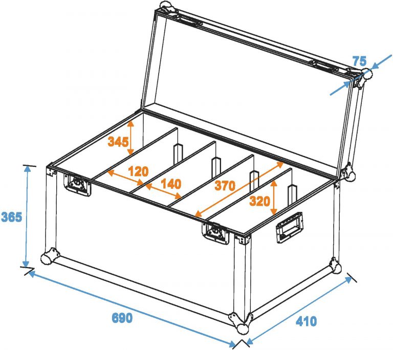 ROADINGER Flightcase 4x PRO Slim Size L