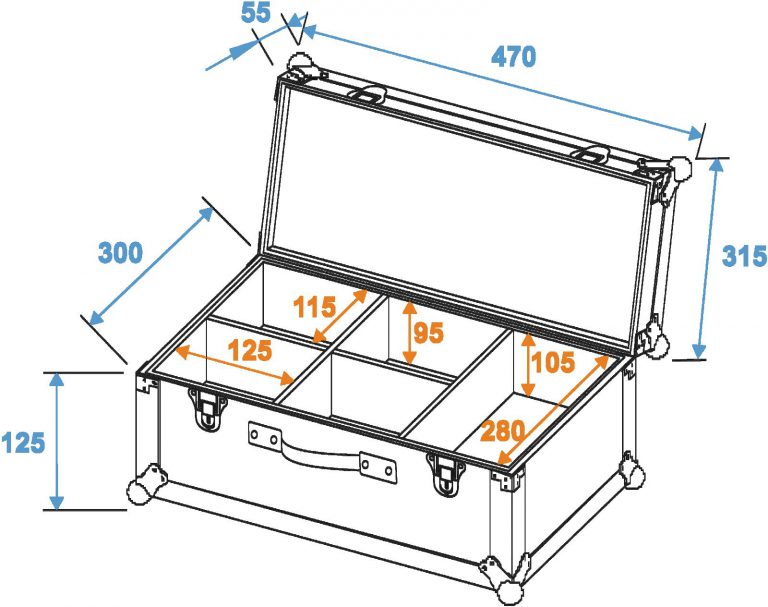 ROADINGER Flightcase 4x TL-3 TCL