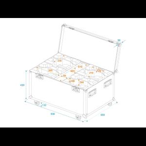 ROADINGER Flightcase 4x TMH-X5 with wheels