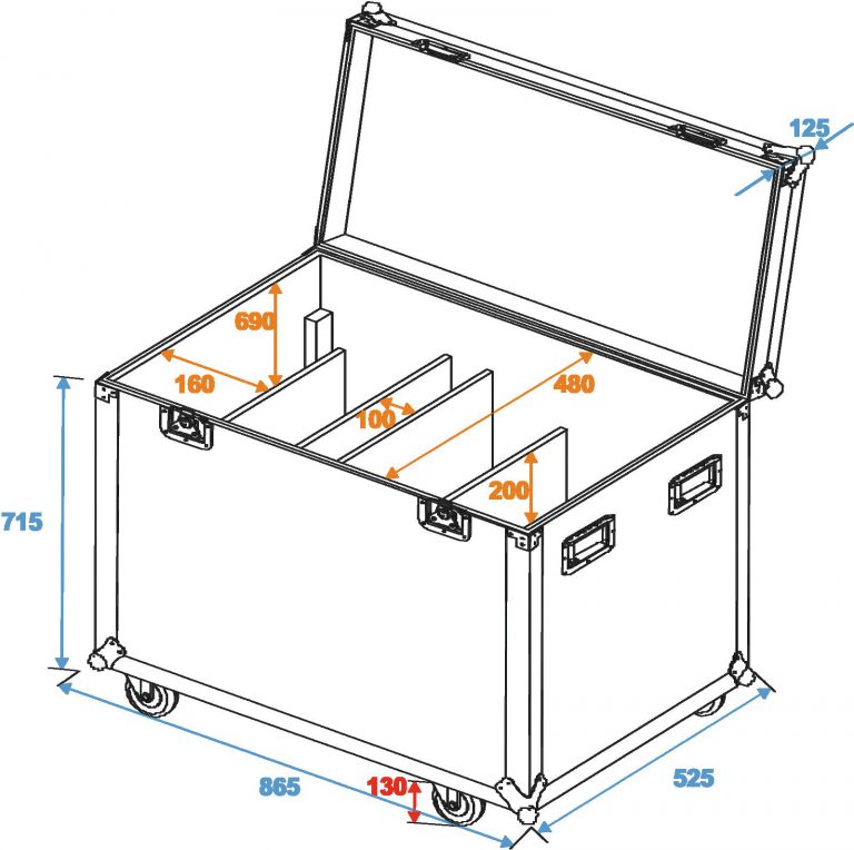 ROADINGER Flightcase 8x Audience Blinder 2xCOB