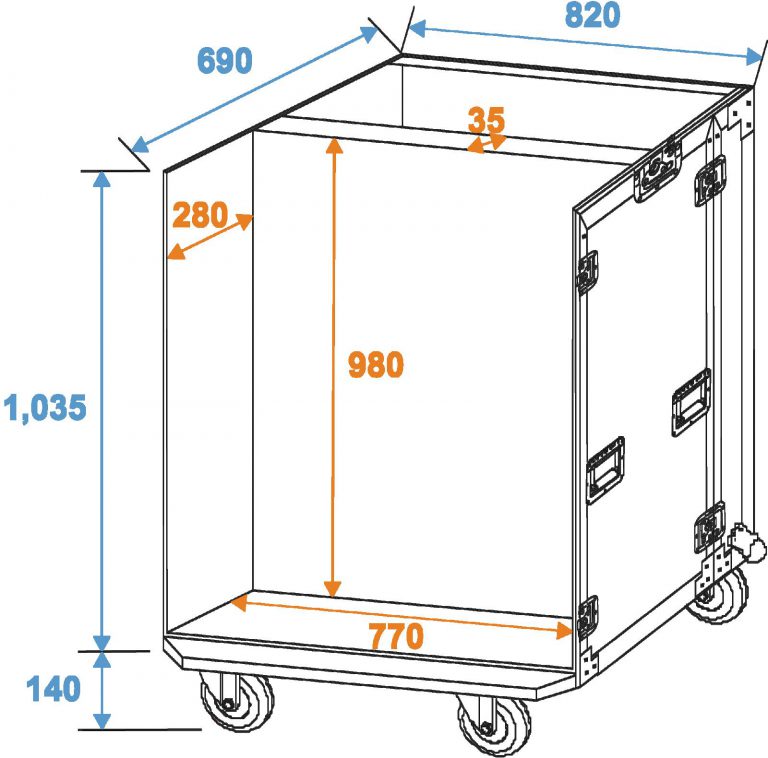 ROADINGER Flightcase 8x CLA-228