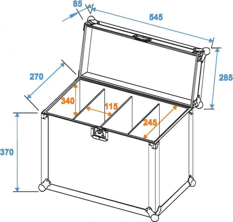 ROADINGER Flightcase EC-SL4M 4x SLS size M