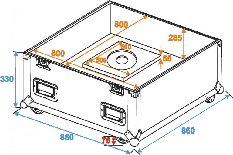 ROADINGER Flightcase Mirror Ball 75cm