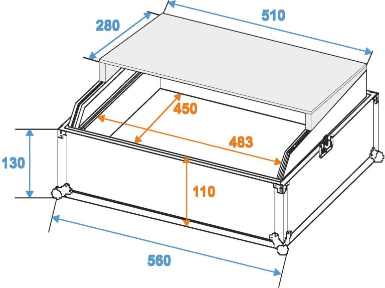 ROADINGER Mixer Case Pro LS-19 Laptop Tray bk