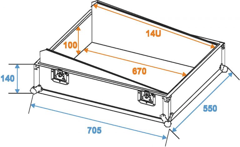 ROADINGER Mixer Case Pro MCB-19 sloping bk 14U