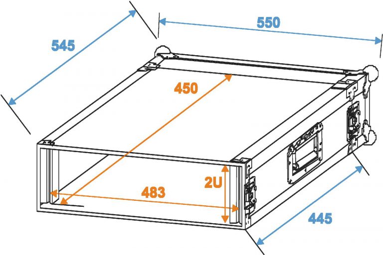 ROADINGER Rack Profi 2U 45cm