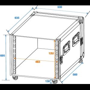 ROADINGER Rack Profi KM 12U 55cm with wheels