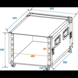 ROADINGER Rack Profi KM 8U 55cm with wheels