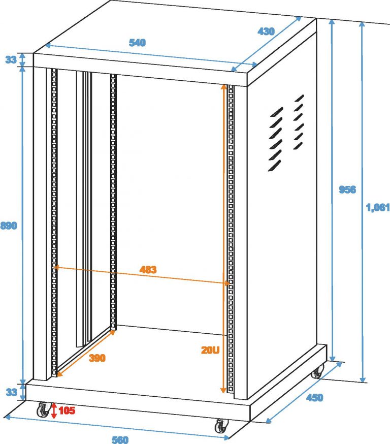 ROADINGER Steel Rack SR-19, 20U