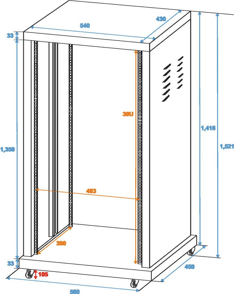 ROADINGER Steel Rack SR-19, 30U