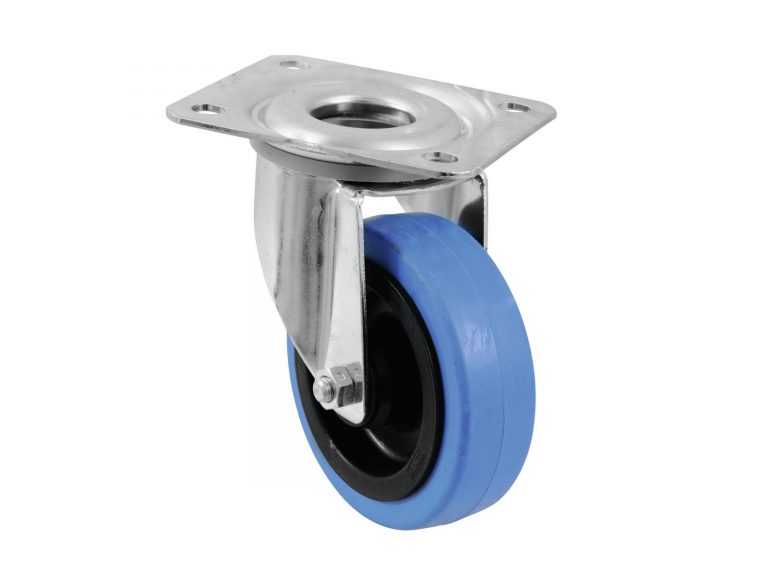 ROADINGER Swivel Castor 100mm BLUE WHEEL light blue