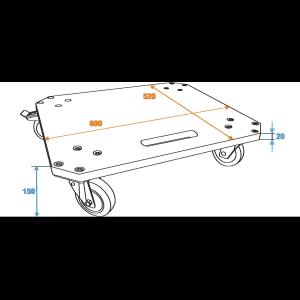 ROADINGER Wheel Board MDF 4 wheels 2 brakes