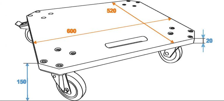 ROADINGER Wheel Board MDF 4 wheels 2 brakes