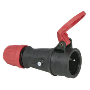 Solid Rubber Connector Female PCE, Rosso, IP44