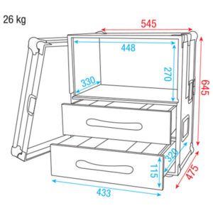 Wireless Microphone Case 2 striscia da 19