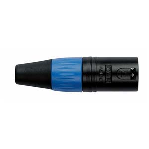 XLR 3p. Connector Male, Black housing Cappuccio finale blu