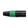 XLR 3p. Connector Male, Black housing Cappuccio finale verde