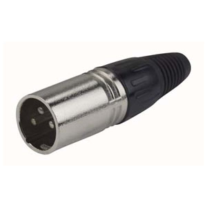 XLR 3p. Connector Male, Nickel housing Cappuccio finale nero