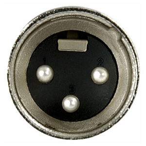 XLR 3p. Connector Male, Nickel housing Cappuccio finale nero