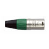 XLR 3p. Connector Male, Nickel housing Cappuccio finale verde