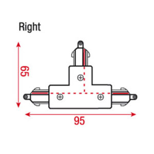 1-Phase Right T-Connector Bianco (RAL9003)