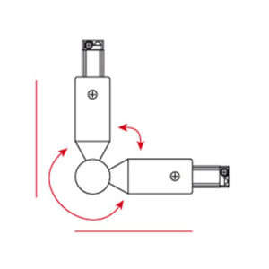 3-Phase Corner Connector Argento (RAL9006)