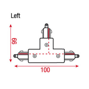 3-Phase Left T-Connector Nero (RAL9004)