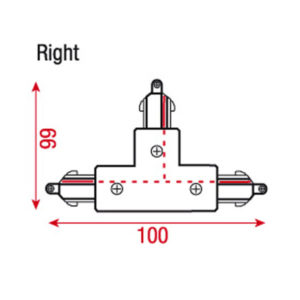 3-Phase Right T-Connector Nero (RAL9004)