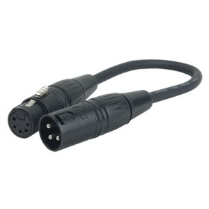 3 pin XLR Male to 5 pin XLR Female 25 cm