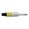 6.3 mm Jackplug Mono, Nickel housing Cappuccio finale giallo