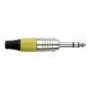 6.3 mm Jackplug Stereo, Nickel housing Cappuccio finale giallo