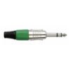 6.3 mm Jackplug Stereo, Nickel housing Cappuccio finale verde