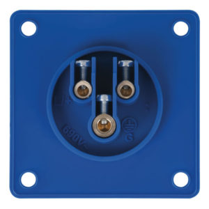 CEE 16A 240V 3p Socket Female Blu, IP44