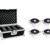 EUROLITE Set 4x AKKU IP Flat Light 1 chrome + Case