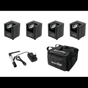 EUROLITE Set 4x AKKU UP-1 + SB-4 Soft-Bag + QuickDMX Wireless tr