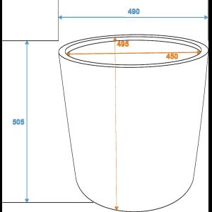 EUROPALMS Cachepot Terracotta-optics round 50x50cm