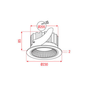 Eindhoven-185RW 3000 K 24Watt 1110Lm 3000K